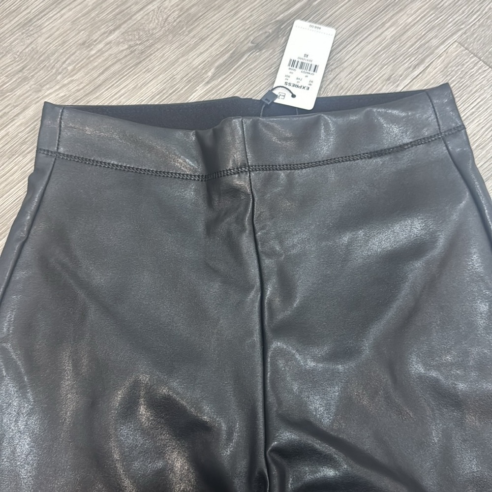 Super Stretch High Waisted Faux Leather Black Leggings Express Women’s Size XS - Picture 7 of 13